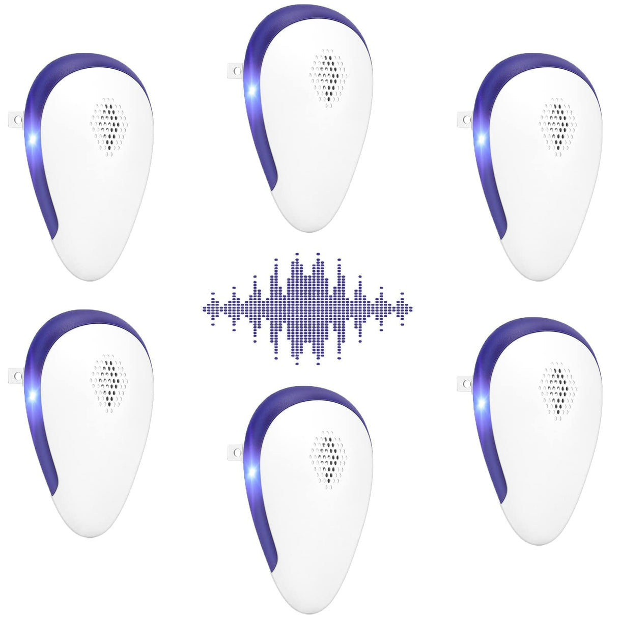 TIMIROYA Ultrasonic Pest Repeller, Pest Repellent Ultrasonic Plug in, Pest Repeller Indoor 6 Pack for Bugs Insects Roaches Mice Rodents Mosquitoes, White