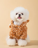 AZA Reindeer Dog Costume Fluffy Christmas Clothes Moose Coat Winter Pet Hoodies Puppy Girl Cute Coat Outfits for Small Dogs Costumes (S（Suitable：3.5lb-5.5lb）,Moose Brown)