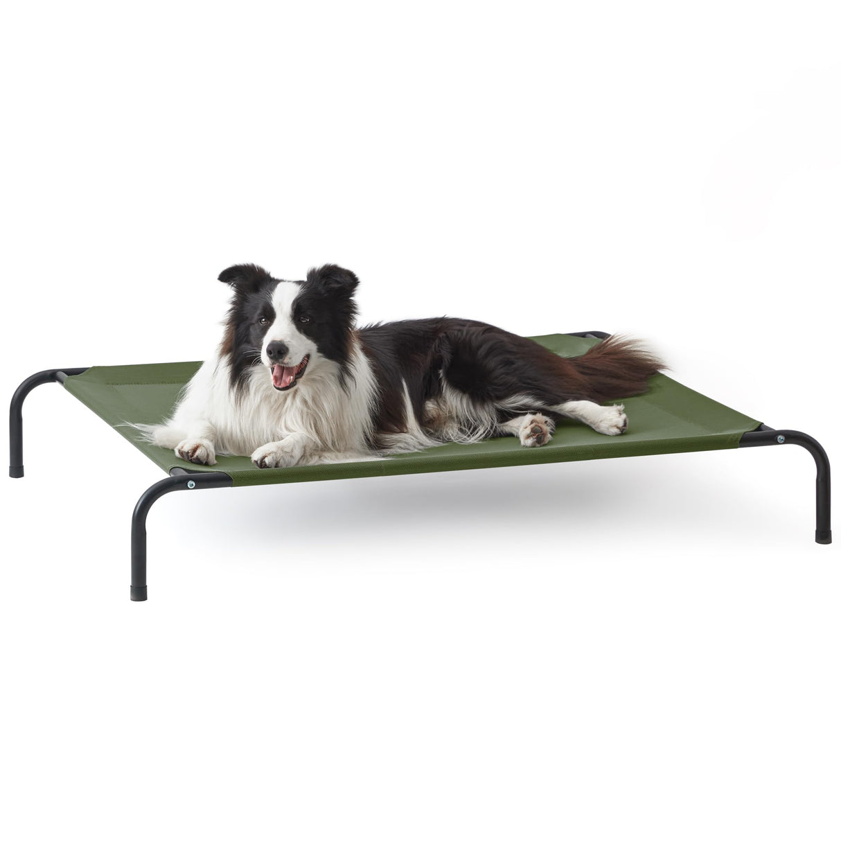 Love's cabin Elevated Cooling Dog Bed for Large Dogs, Portable Indoor & Outdoor Raised Pet Dog Cat Cot, Durable Summer Frame with Breathable Mesh, Olive Green, 48 inches