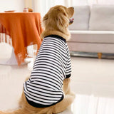 ANIAC Fleece Dog Sweater, Striped XL Shirt With Sleeves, Autumn Basic Hoodie, Warm Sweatshirt, Winter Pet Clothes for Large Dogs XXXL 55-66LB (6XL, White)