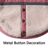 Vecomfy V-Collar Dog Coats for Medium Dogs Sweater Fleece Lining Warm Doggie Jacket for Cold Winter Pink L