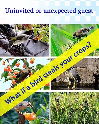 Whtawtaw 2 Rolls 328 FT Bird Scare Type Ribbon, Deterrent Visual Audible Reflective Tape to Keep Away Birds, Holographic Eco-Friendly Double Sided Flash Tape for Outdoor, Garden, Balcony