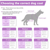 Windproof Waterproof Dog Coat Fleece & Cotton Lined Warm Jacket, Cold Weather Pet Apparel Clothes Vest for Small to Large Dogs (L, Purple)