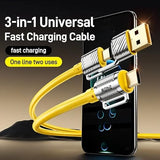 1pcs 240W Max Super Fast Charging Cable, 6.56FT (2 Meter) Multi USB A/C to USB C Fast Charger Cord, Suitable for Mobile Phones Tablets