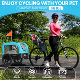Sepnine Dog Bike Trailer, Dog Cart for Bicycle, Suitable for Small and Medium Pets, Easy Folding Cart Frame, Quick Release Wheel, Non-Slip Floor, Internal Leash, 66LBS