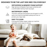 Bluewater Dog Luxury Boucle Orthopedic Memory Foam Dog Bed with Waterproof Liner and Machine Washable Cover with YKK Zippers (Large, 45" L x 36" W x 7" Th, Sand)