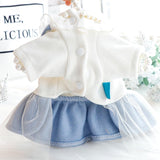 AZA Dog Princess Dresses for Small Dogs Lolita Clothes Bow Costume Pet Girl Cute Coat Outfits Fall Blue Costumes (L,Blue)