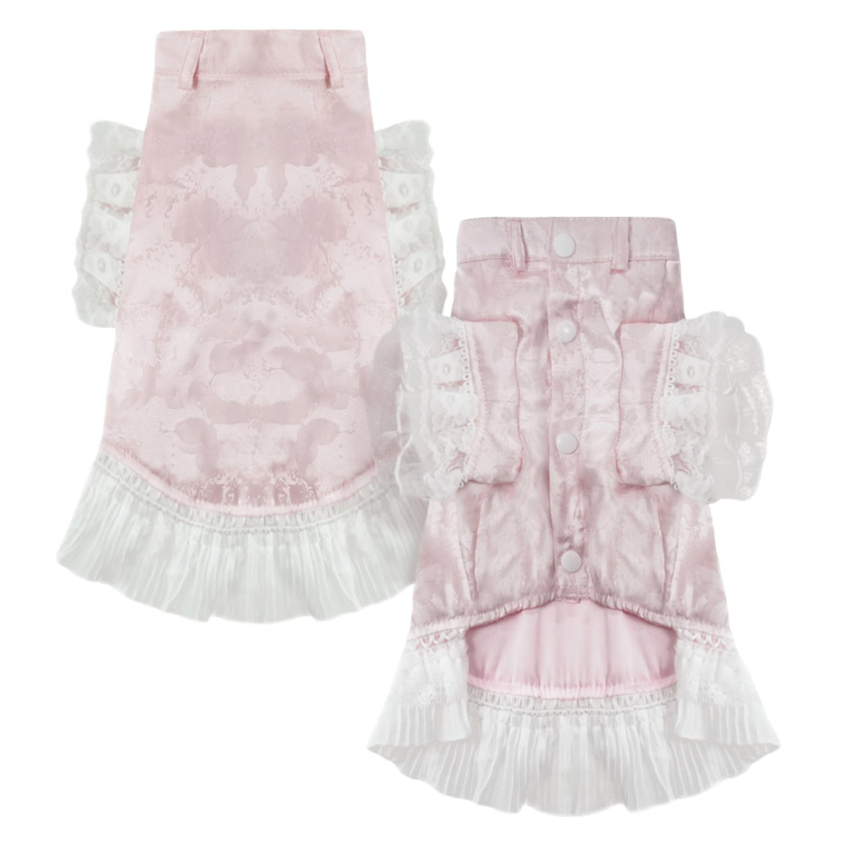 MAMORE Dog Shirt Dress, Doggy Prince Bow Tie Shirt,Formal Casual Pet Attire for Small Medium and Large Dogs (Pink, Large)