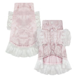 MAMORE Dog Shirt Dress, Doggy Prince Bow Tie Shirt,Formal Casual Pet Attire for Small Medium and Large Dogs (Pink, Large)