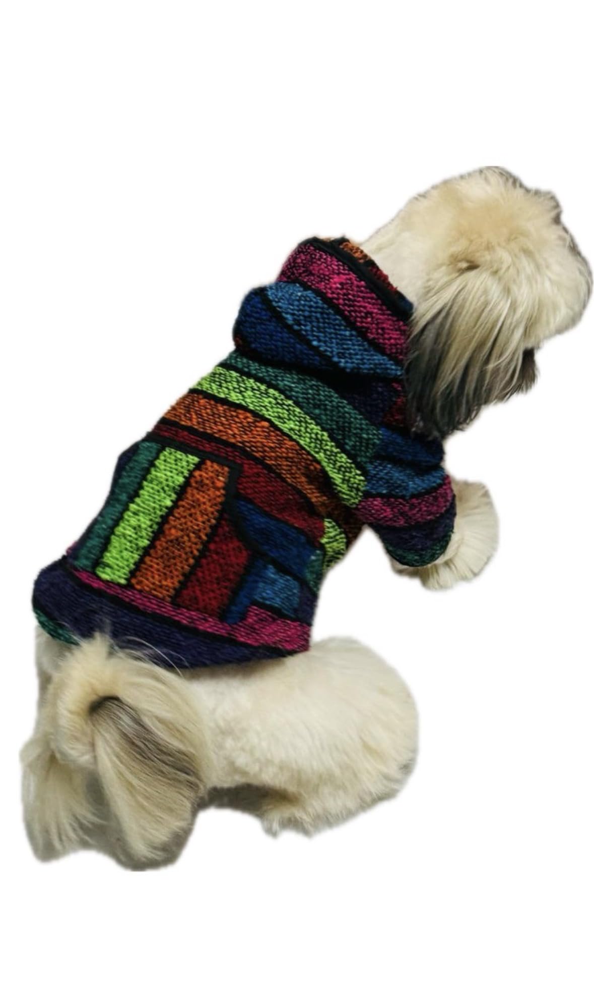 Mi Ponchito Dog Clothes - Handmade Hoodie Sweater from Authentic Mexican Jerga (3X- Large)