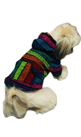 Mi Ponchito Dog Clothes - Handmade Hoodie Sweater from Authentic Mexican Jerga (3X- Large)