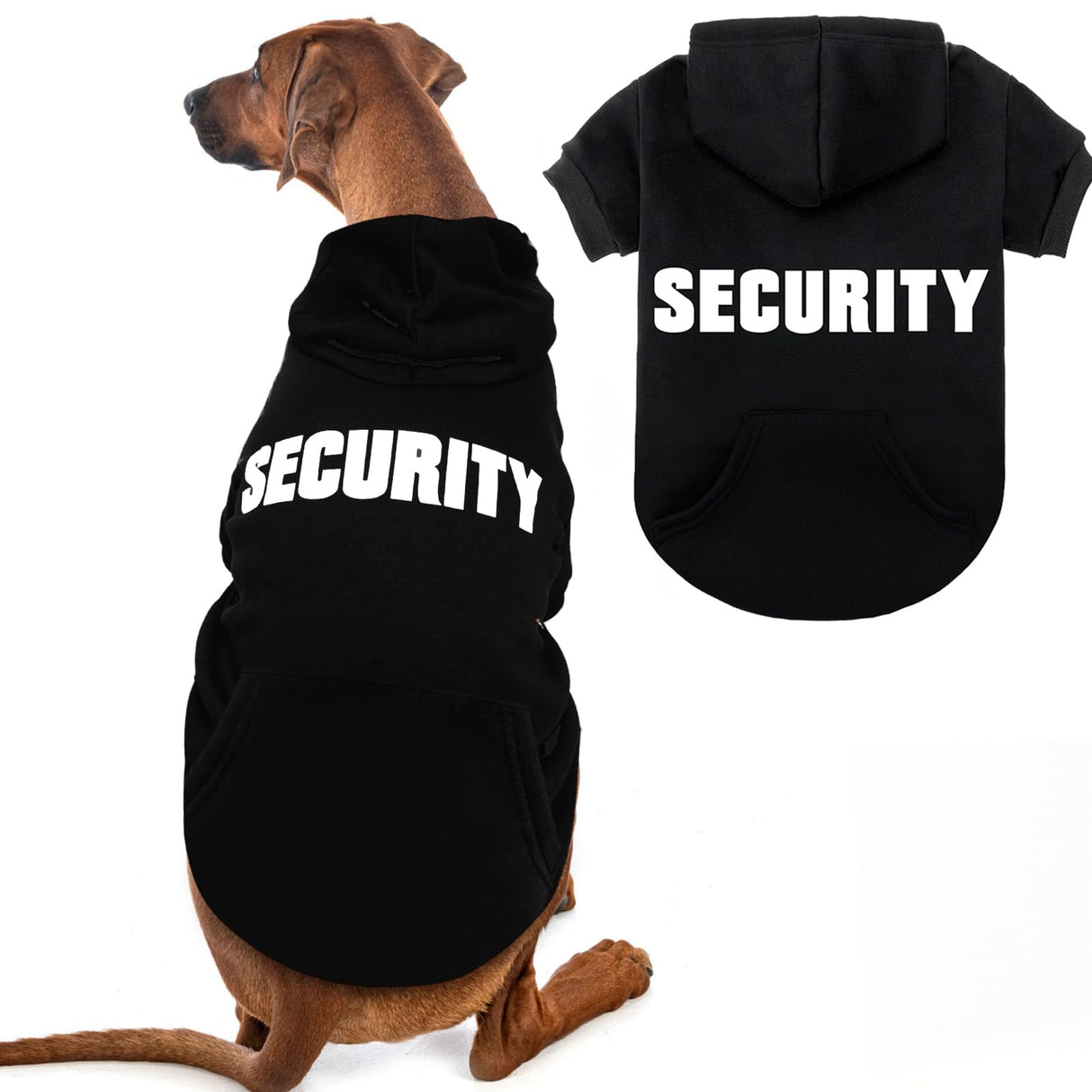 EXPAWLORER Dog Hoodies- Fall Soft and Warm Dog Sweatshirt with Leash Hole, Halloween Dogs Costume Winter Autumn Fleece Pet Clothes with Print for Puppy,Cat, Small Medium Large Dogs (Large, Security)