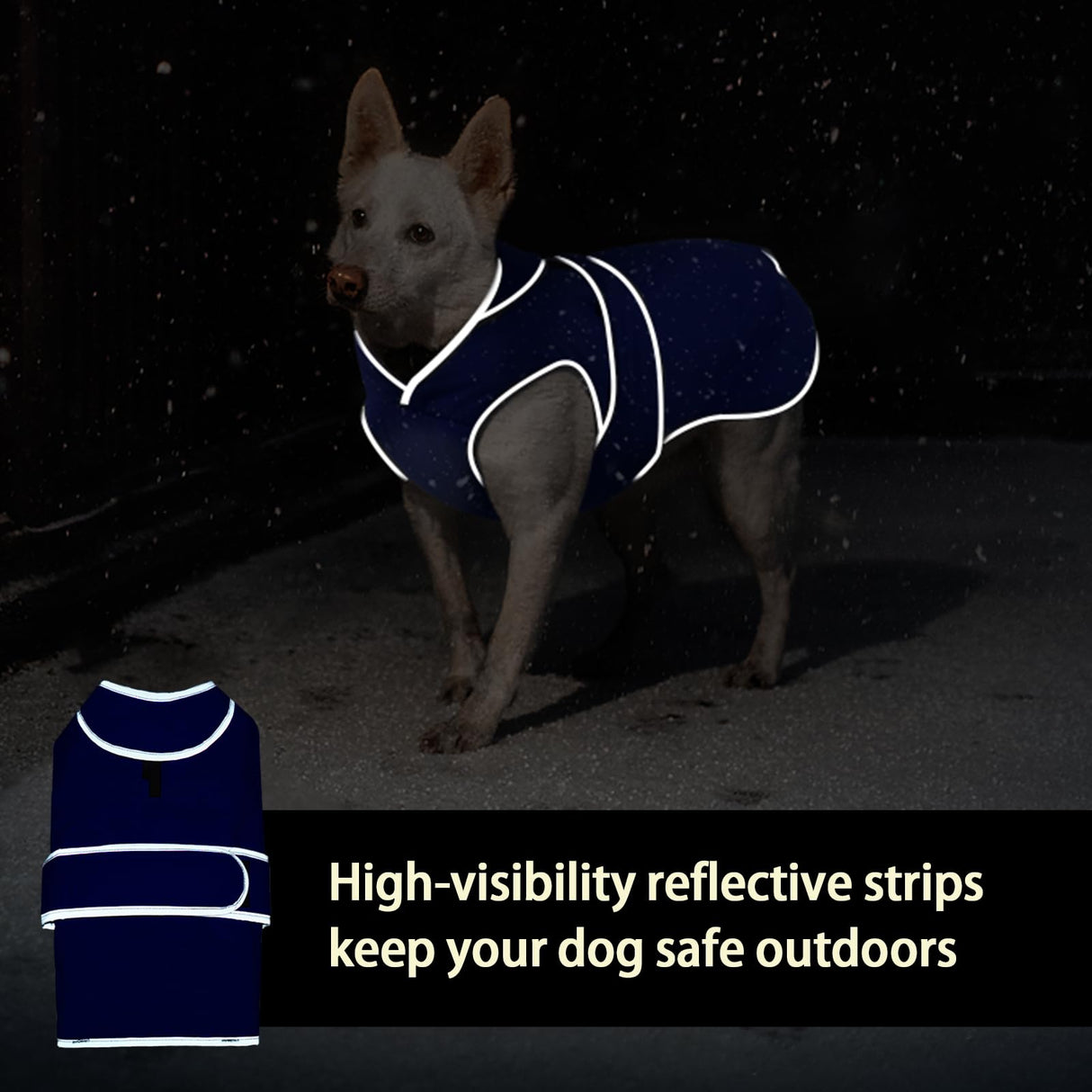 MIGOHI Reflective Waterproof Windproof Dog Coat - Warm Jacket Reversible Stormguard Winter Vest for Small to Large Dogs (Navy, M)