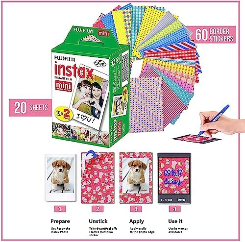 Fujifilm Instax Mini 12 Camera Bundle - Purple, 20 Film Sheets, Carrying Case, Shutter Accessories