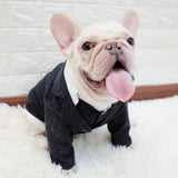 TQFlow Dog Clothes Pet Plaid Suit Dog Tuxedo Costumes, Formal Gentleman Apparel Vest, Wedding Party Birthday Wear French Bulldog Pug Teddy Terrier Pup(Black Coat, S)