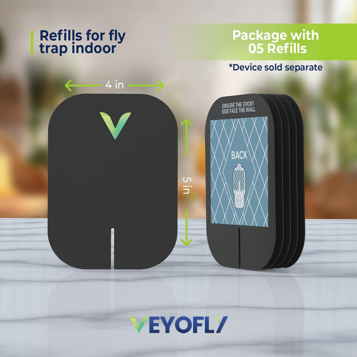 VEYOFLY Flying Insect Trap Refill- Plug in Bug Catcher Indoor Refills, Indoor Fly Trap, Indoor Fly Trap,Trap for Mosquitos, Bugs, Insects, Gnats, Moth and Fruit Flies -Plug in Refill (Pack of 5)