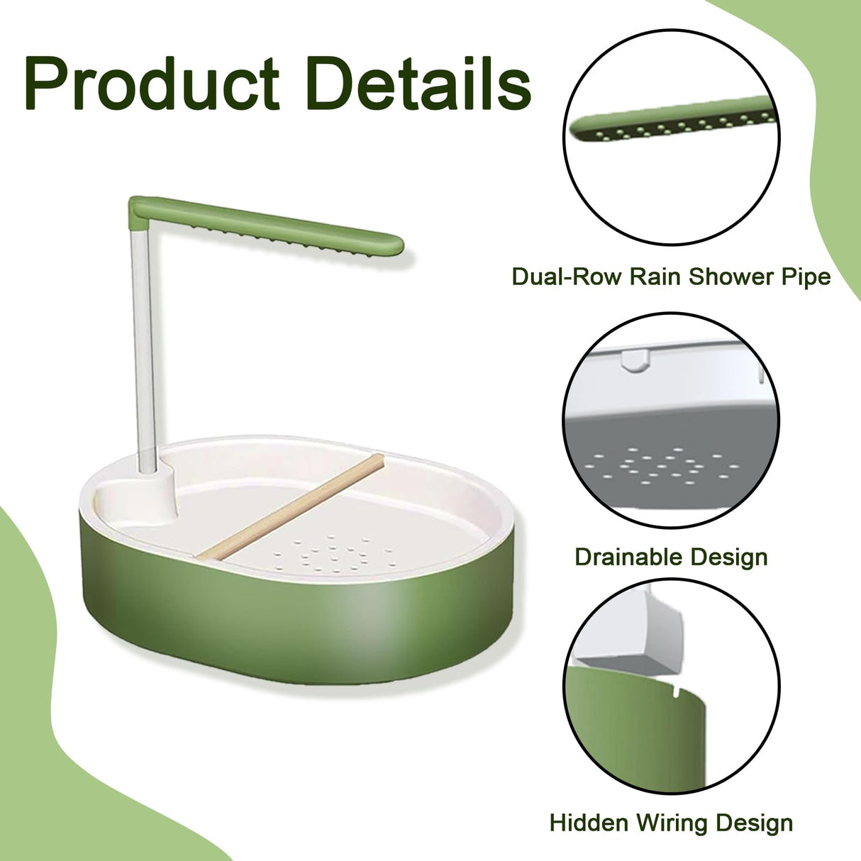 Xanadued Parrot Shower, Automatic Parakeet Bird Bath with Pump, Large Bird Shower Fountain, Bird Bath for Parakeets for Pet Birds, Conure, Cockatoo, Budgie, Lovebird, Finches