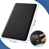 Kitchen Mat Cushioned Anti Fatigue Rug 17.3"x28" Water Resistant, Non Slip, Standing and Comfort Desk/Floor Mats for House Sink Office (Black)