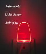 REMINDA 4 Pack Auto Nightlight Lamp with Dusk to Dawn Sensor for Bedroom, Plug in, Red
