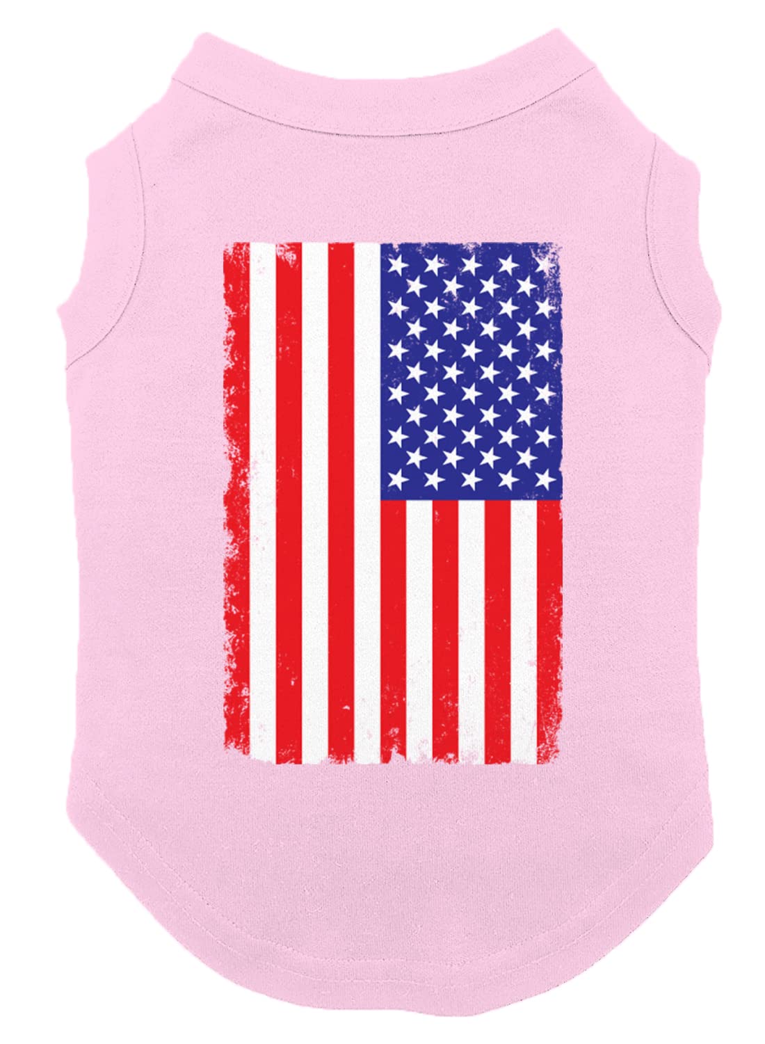 Distressed American Flag Dog Shirt (Pink, X-Small)