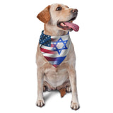 USA American and Israel Israeli Flags Dog Bandana Adjustable Triangle Pet Scarf Premium Quality Bandanas for Dogs and Cats