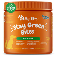 Load image into Gallery viewer, Zesty Paws Stay Green Bites for Dogs - Grass Burn Soft Chews for Lawn Spots Caused by Dog Urine - with Cranberry for Urinary Tract &amp; Bladder - Chicken - 90 Count
