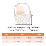 Floral Print Pet Carrier Bag for Small Dogs and Cats, Carry 5-15 Lbs Pet Purse, Hands-Free Design Pet Bags(Blue Floral, Small)