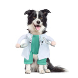 NACOCO Halloween Dog Doctor Costume - Pet Dentist Clothes Cat Funny Uniform Green Outfit Apparel Adjustable for Small Medium and Large Dogs(Green Dentist, L)