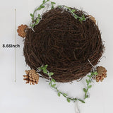 Barn Eleven Natural Rattan Nest Small Medium Large Bird Swing for Parrot Parakeet Cockatiel Conure Cockatoo Macaw Amazon African Grey Lovebird Finch Canary Budgie Cage Perch Toy (Large)