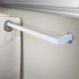 Blu-Pier Tech Heavy Duty Single Rod,Lock Seam Curtain Rod 28 to 48-Inch Adjustable Width, 2 1/2-Inch Projection，Hardware Included,White(Pack of 2)