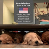 Kuranda Chewproof Elevated Dog Bed - Walnut PVC - 40" x 25" - Cordura Nylon - Gold