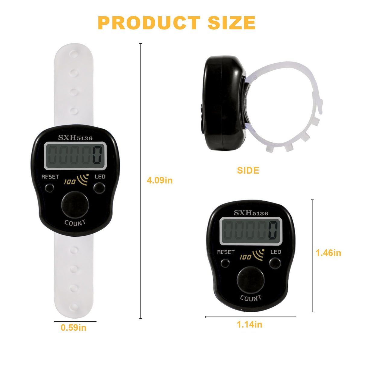 Finger Counter Click Manual Digital clicker, 2pack Stitch Tally Knitting Counters Led Re-settable Digits Pitch Electronic LCD Display finger Number Counter Finger Hand Tally Counter Counting Clicker