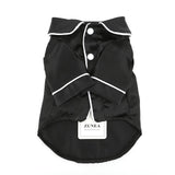 Zunea Faux Silk Dog Pajamas Shirts for Medium Size Dogs Soft Lapel Sleepwear Two-Legged Indoor Pjs Clothes T Shirt Pet Holiday Party Outfits Apparel Black 4XL