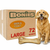 Bonies Natural Skin & Coat Formula Large-Sized Single Bone - Promote Silky Coat & Healthy Skin, Healthy Teeth & Fresh Breath, Low Calories - Chicken Flavor, [Large Dogs], 72 Bones
