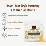 iHeartDogs Turkey Tail Mushroom for Dogs for Lumps, Bumps & Lipomas with Bone Broth and 6 Mushroom Blend Powder