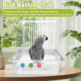 WQY GroceryShop Parrot Bathtub Indoor Automatic Bath Shower with 180 ° Circulating Faucet Contains USB and Power Plug for Medium Birds African Grey Amazon Conure Parakeet Cockatiel Lovebird