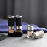 Mini Salt and Pepper Grinder set with 2 Small Salt and Pepper Shakers Portable Cute Tiny Spice Grinder Pepper Mill Salt Grinder for Travel, Work, Camping, Party, School, Lunch Box