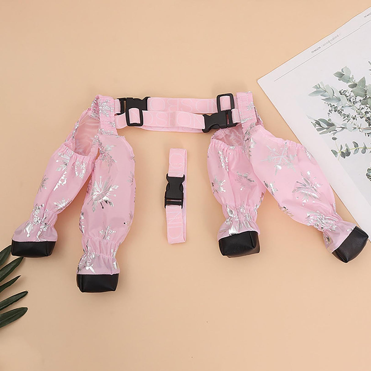 Paw Dog Boot Leggings, Dog Shoes, Dog Suspender Boots, Dirty Proof Dog Boot Leggings, Dog Paw Boot Leggings, Dog Boots with Suspenders for Outdoor Walking (Light Pink, XL)