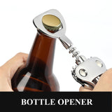 Wine Opener, Heavy-Duty Zinc Alloy Wing Corkscrew, Premium Beer Bottle Opener, Multifunctional Wine Accessories with Ergonomic Handle and Sharp Screw, for Kitchen, Bar, Restaurant (SILVER)