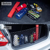 Amiss Cargo Net Stretchable, Car Exterior Accessories, Adjustable Elastic Trunk Storage Net with Hook for SUVs, Cars and Trucks (35.4x15.8 Inch)