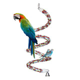 Rope Bungee Perch Bird, 83inch Kintor Pure Natural Colorful Bead Cage Chewing Toys for Small Medium Parrot (83inch)
