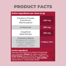 Load image into Gallery viewer, Mighty Petz MAX Cranberry for Dog UTI Treatment - MAX Strength Cranberry Supplement for Dogs + D-Mannose. Bladder Control for Dogs. Urinary Tract Care &amp; Kidney Support Chews
