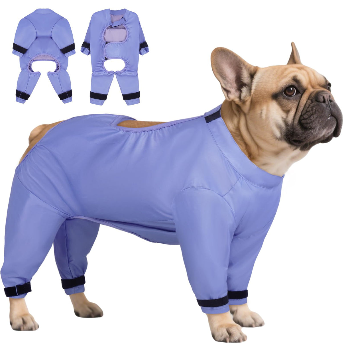 OUOBOB Waterproof Dog Bodysuit for Large Dogs, Dirt Guard Dog Jacket for Muddy Walks & Wet Weather, Lightweight Bodysuit for Belly Protection for Shiba Inu, Shelties, Bulldogs - L