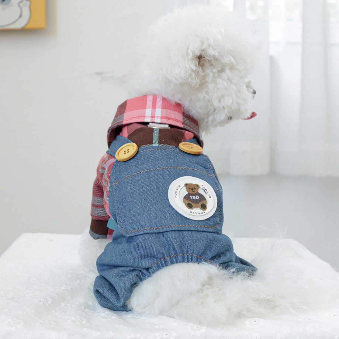 Dog Cute Cartoon Jumpsuit for Small Dogs Winter Puppy Four-Legged Clothes Pet Soft Comfortable Shirt Sweater One-Piece Outfit Chihuahua Dachshund Daily Holiday Overalls Costume