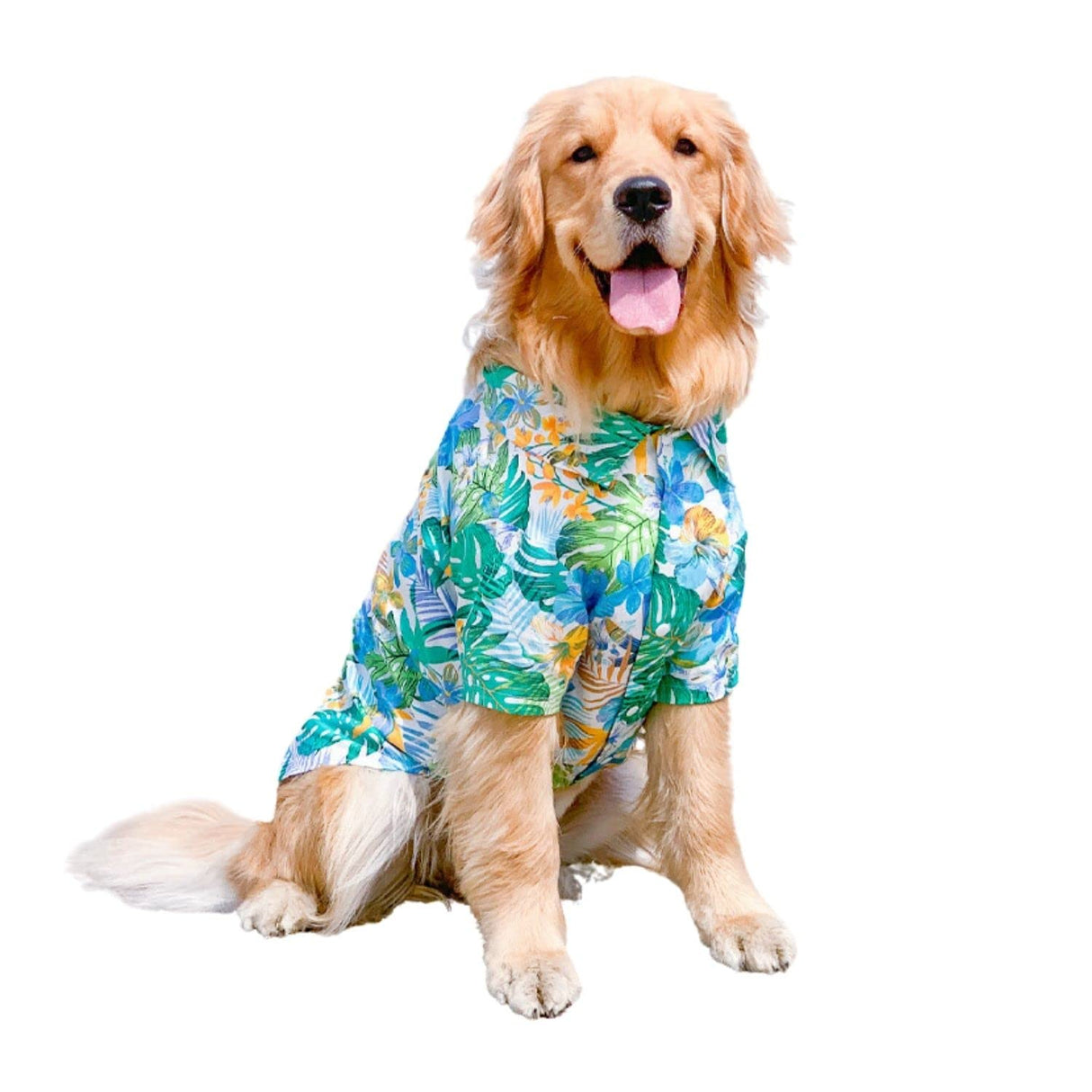 HDKUW Large Dog Hawaiian Costume, Dog's Cool T-Shirts Summer Clothes, Hawaiian Shirt for Large Dogs, Design for Summer Luau Style Beach Camp Vacation 7XL Blue