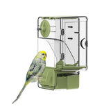 Automatic Bird Feeder, Bird Cage Feeder with Perch Multi-Functional Holder for Fruits Vegetables for Parakeet Canary Cockatiel Finch (Green)