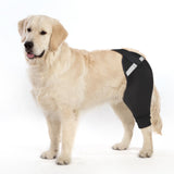 Petdream Dog Rear Leg Sleeve to Stop Licking, Upgraded Leg Shap to Stop Slipping, for TPLO Surgery, Skin Conditions, Wounds, Breathable Soft Fabric (Black, Left Leg, XS)