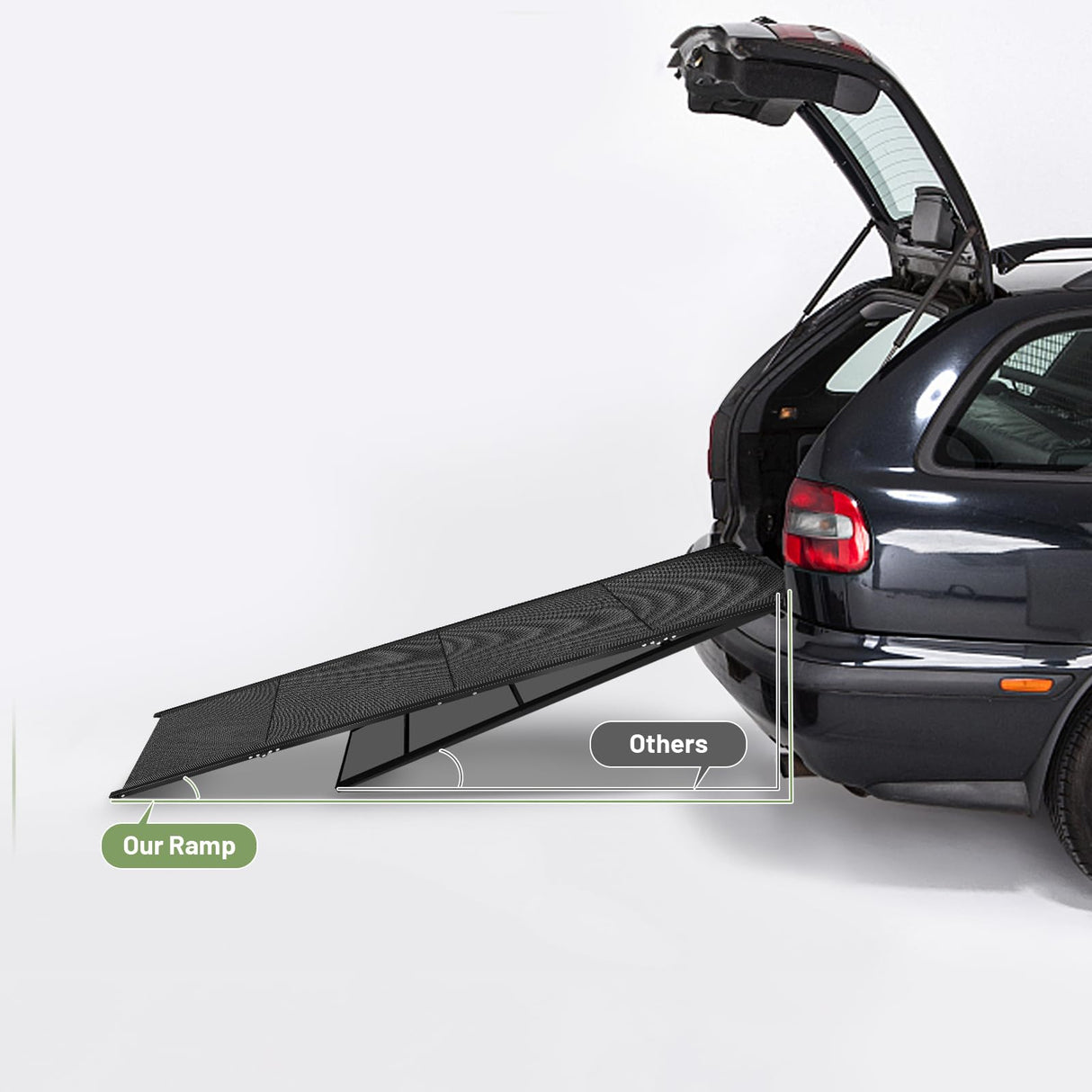 VOISTINO 71”L*19.7”W Extra Wide & Long Dog Ramp for Car Truck SUV, Portable Folding Pet Ramps for Small Medium Large Dogs and Cats, Lightweight Aluminum Frame, Supports up to 155 Lbs
