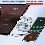 Wireless Earbuds with Multifunctional Touch Screen & 16 Language Switching Bluetooth 5.4 High-Fidelity Stereo Sound Clear Calls Compatible with Android & iOS