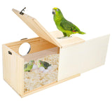 CooShou Parakeet Nesting Box Cockatiel Nesting Natural Pine Bird Nest Bird Breeding Box House Acrylic Transparent Bird Box with Detachable Wooden Board for Lovebirds Cockatiel Budgie Conure Parrot XL